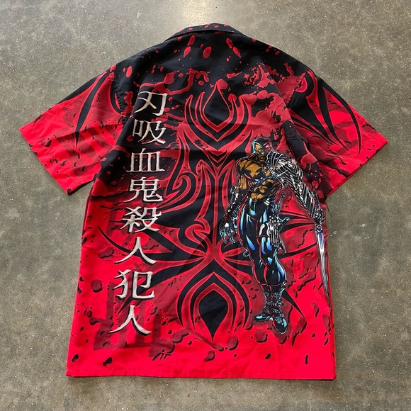 Vintage Marvel Mecca Cyborg 2001 All Over Print Button Up Shirt size 14-16 - Picture 2 of 5